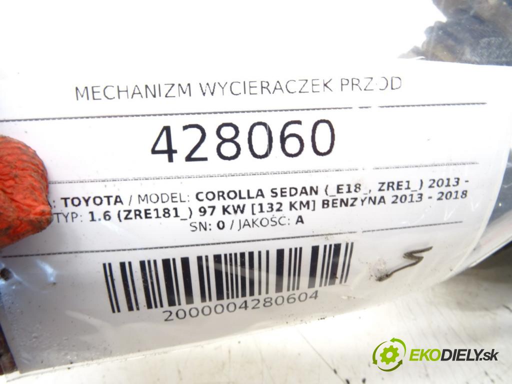 TOYOTA COROLLA sedan (_E18_, ZRE1_) 2013 - 2019    1.6 (ZRE181_) 97 kW [132 KM] benzyna 2013 - 2018  Mechanizmus stieračov predný 85110-02340 (Motorčeky stieračov predné)