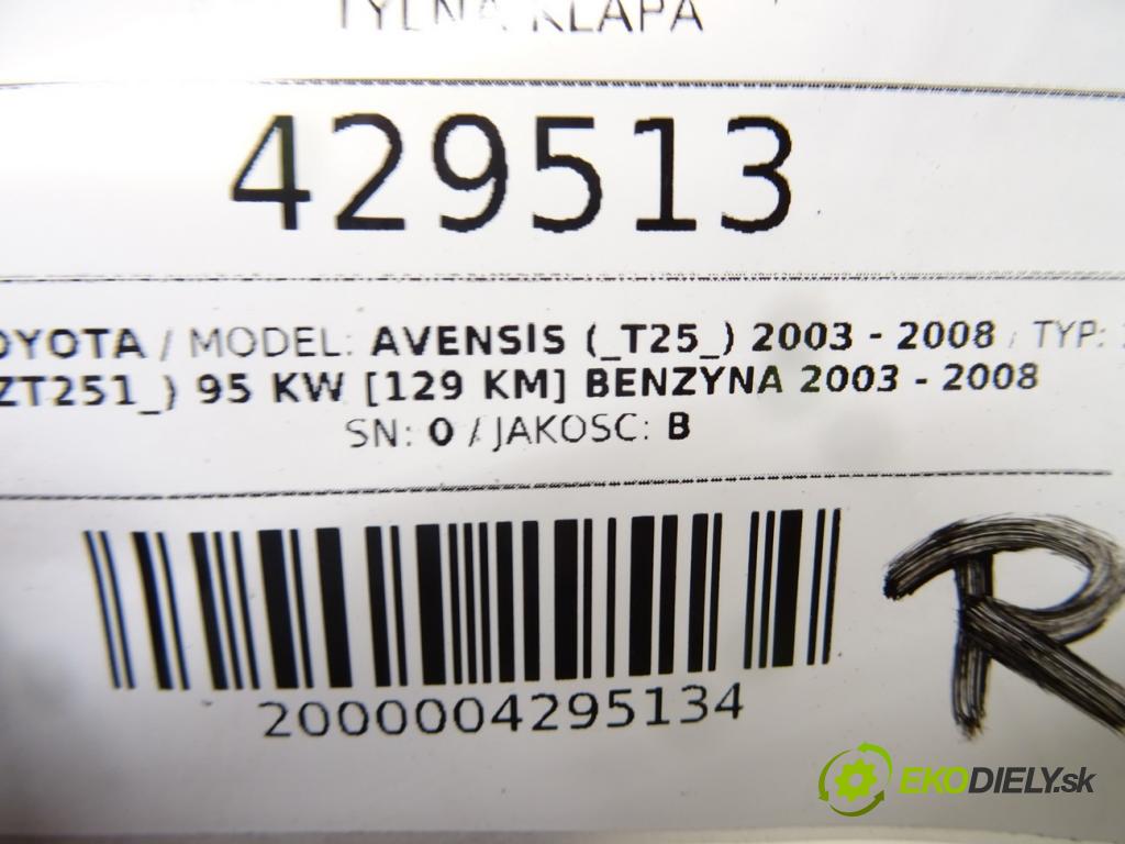 TOYOTA AVENSIS (_T25_) 2003 - 2008    1.8 (ZZT251_) 95 kW [129 KM] benzyna 2003 - 2008  zadná kapota  (Zadné kapoty)