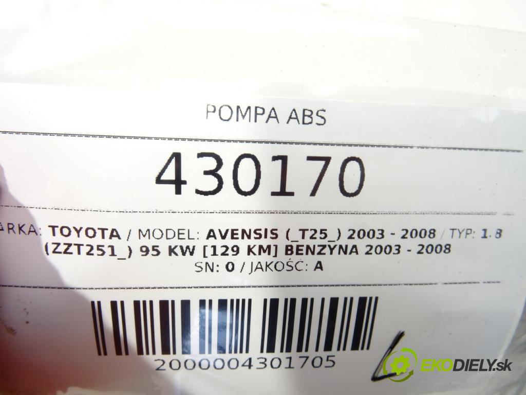 TOYOTA AVENSIS (_T25_) 2003 - 2008    1.8 (ZZT251_) 95 kW [129 KM] benzyna 2003 - 2008  Pumpa ABS 0265231464 (Pumpy ABS)