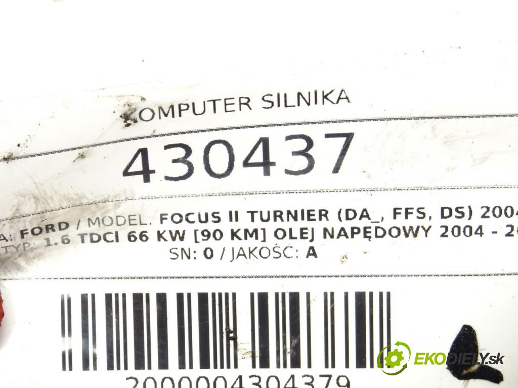 FORD FOCUS II Turnier (DA_, FFS, DS) 2004 - 2012    1.6 TDCi 66 kW [90 KM] olej napędowy 2004 - 2012  riadiaca jednotka Motor 4M51-12A650-YE (Riadiace jednotky)