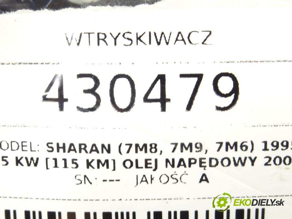 VW SHARAN (7M8, 7M9, 7M6) 1995 - 2010    1.9 TDI 85 kW [115 KM] olej napędowy 2000 - 2010  vstrekovač 0414720038 (Vstrekovače)