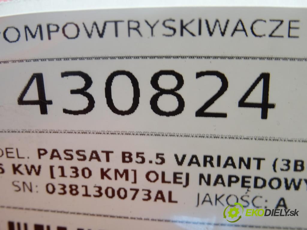 VW PASSAT B5.5 Variant (3B6) 2000 - 2005    1.9 TDI 96 kW [130 KM] olej napędowy 2000 - 2005  vstrekovače 0414720039 (Vstrekovače)