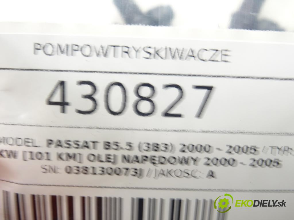 VW PASSAT B5.5 (3B3) 2000 - 2005    1.9 TDI 74 kW [101 KM] olej napędowy 2000 - 2005  vstrekovače 038130073J (Vstrekovače)