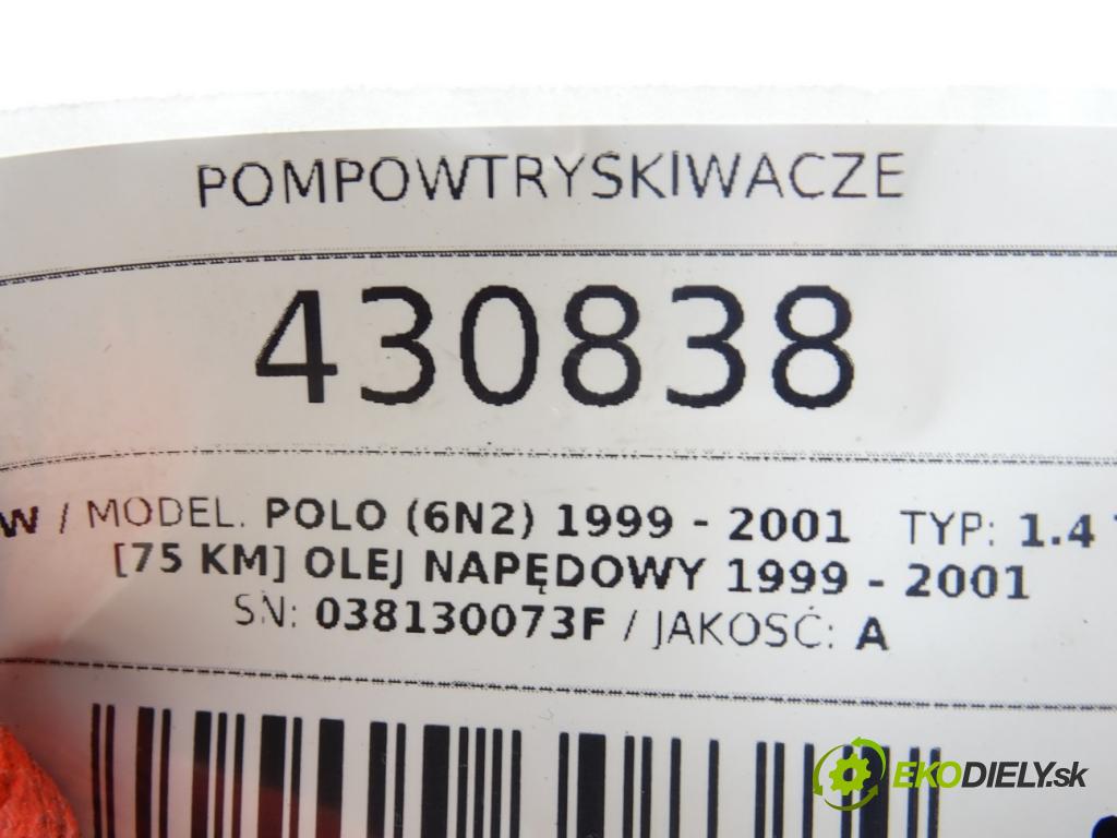 VW POLO (6N2) 1999 - 2001    1.4 TDI 55 kW [75 KM] olej napędowy 1999 - 2001  vstrekovače 0414720007 (Vstrekovače)