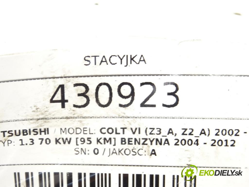 MITSUBISHI COLT VI (Z3_A, Z2_A) 2002 - 2012    1.3 70 kW [95 KM] benzyna 2004 - 2012  spinačka 4408A040 (Spínacie skrinky a kľúče)