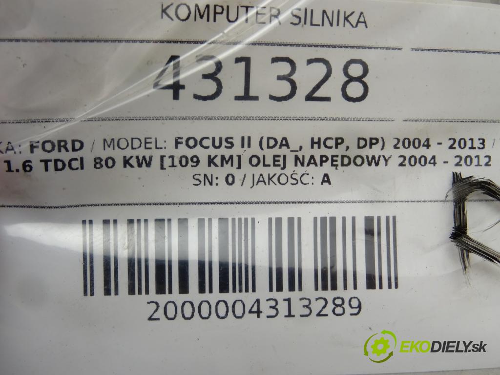 FORD FOCUS II (DA_, HCP, DP) 2004 - 2013    1.6 TDCi 80 kW [109 KM] olej napędowy 2004 - 2012  riadiaca jednotka Motor 4M51-12A650-KF (Riadiace jednotky)