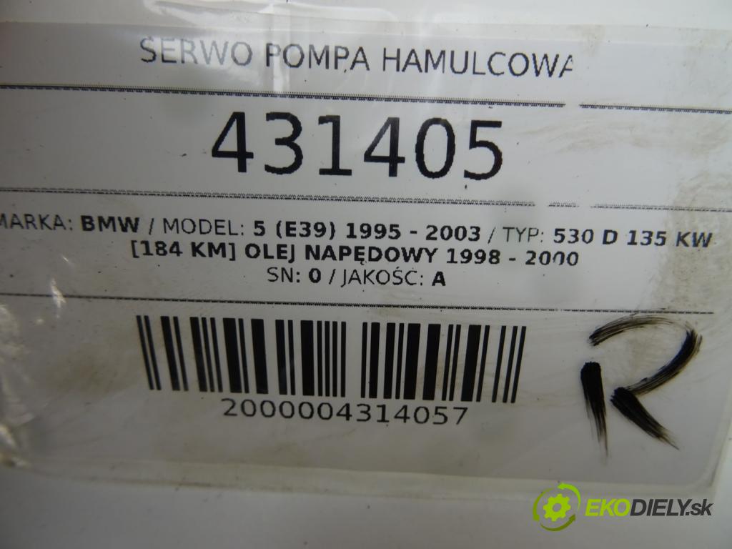 BMW 5 (E39) 1995 - 2003    530 d 135 kW [184 KM] olej napędowy 1998 - 2000  Posilovač Pumpa brzdová 1165055 (Posilňovače bŕzd)