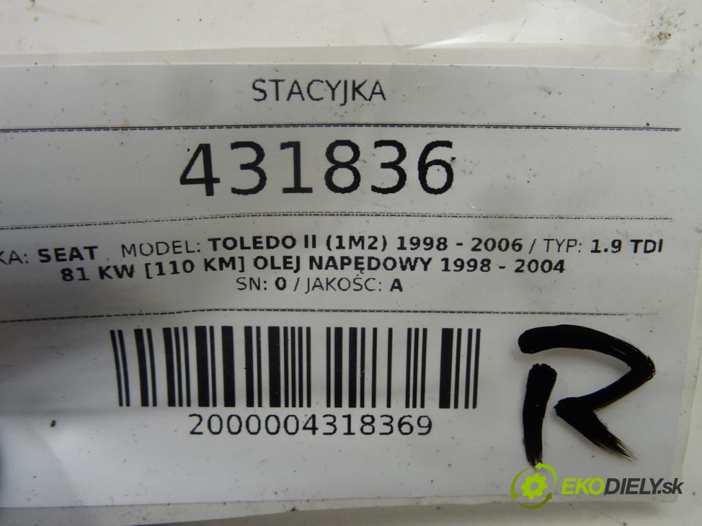 SEAT TOLEDO II (1M2) 1998 - 2006    1.9 TDI 81 kW [110 KM] olej napędowy 1998 - 2004  spinačka 4B0905851C (Spínacie skrinky a kľúče)