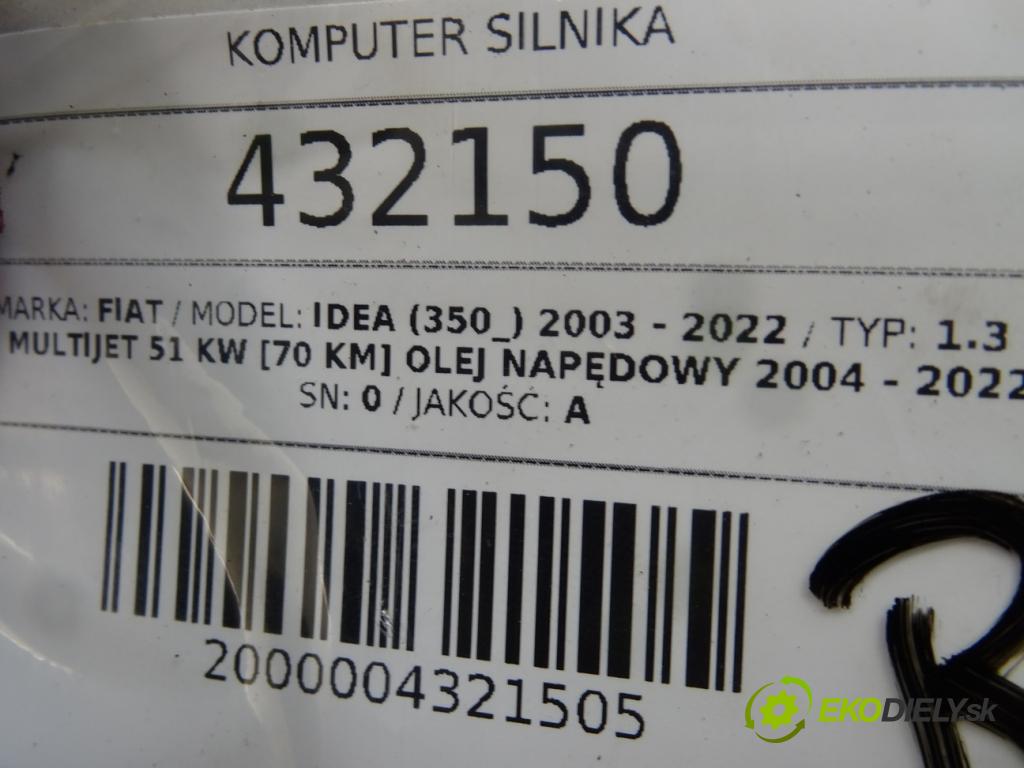 FIAT IDEA (350_) 2003 - 2022    1.3 D Multijet 51 kW [70 KM] olej napędowy 2004 -   riadiaca jednotka Motor 51768656 (Riadiace jednotky)