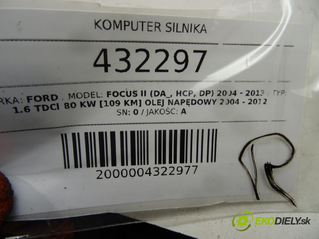 FORD FOCUS II (DA_, HCP, DP) 2004 - 2013    1.6 TDCi 80 kW [109 KM] olej napędowy 2004 - 2012  riadiaca jednotka Motor 7M51-12A650-UD (Riadiace jednotky)