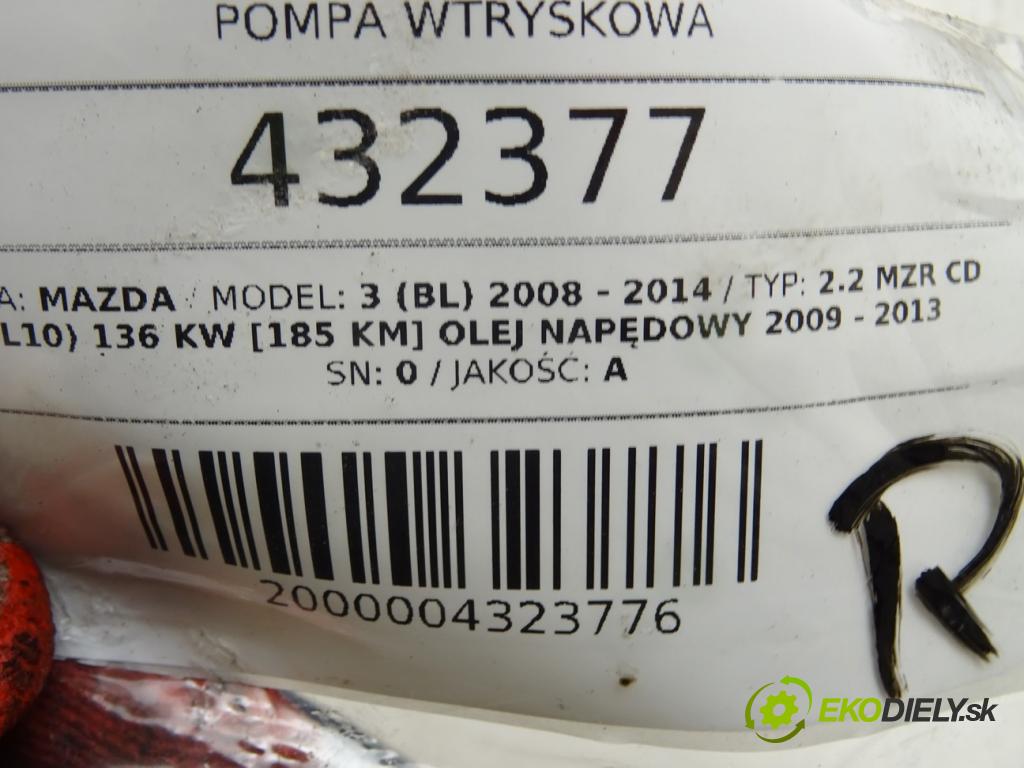 MAZDA 3 (BL) 2008 - 2014    2.2 MZR CD (BL10) 136 kW [185 KM] olej napędowy 20  Pumpa vstrekovacia R2AA13800 (Vstrekovacie čerpadlá)