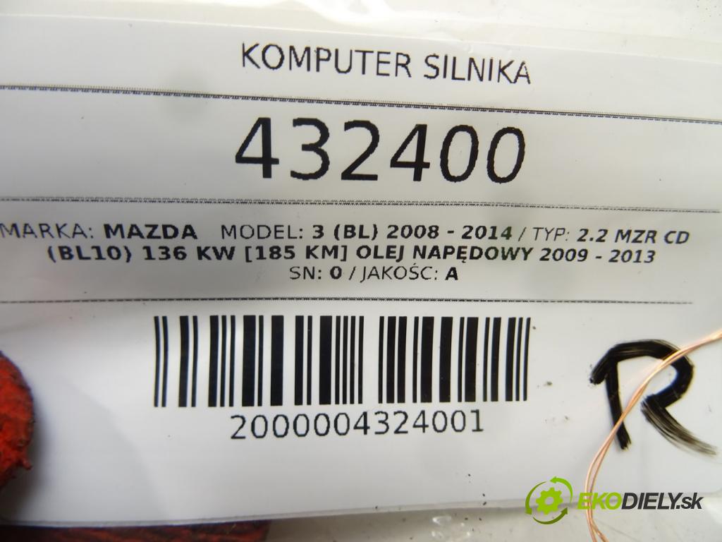 MAZDA 3 (BL) 2008 - 2014    2.2 MZR CD (BL10) 136 kW [185 KM] olej napędowy 20  riadiaca jednotka Motor 275800-8385 (Riadiace jednotky)