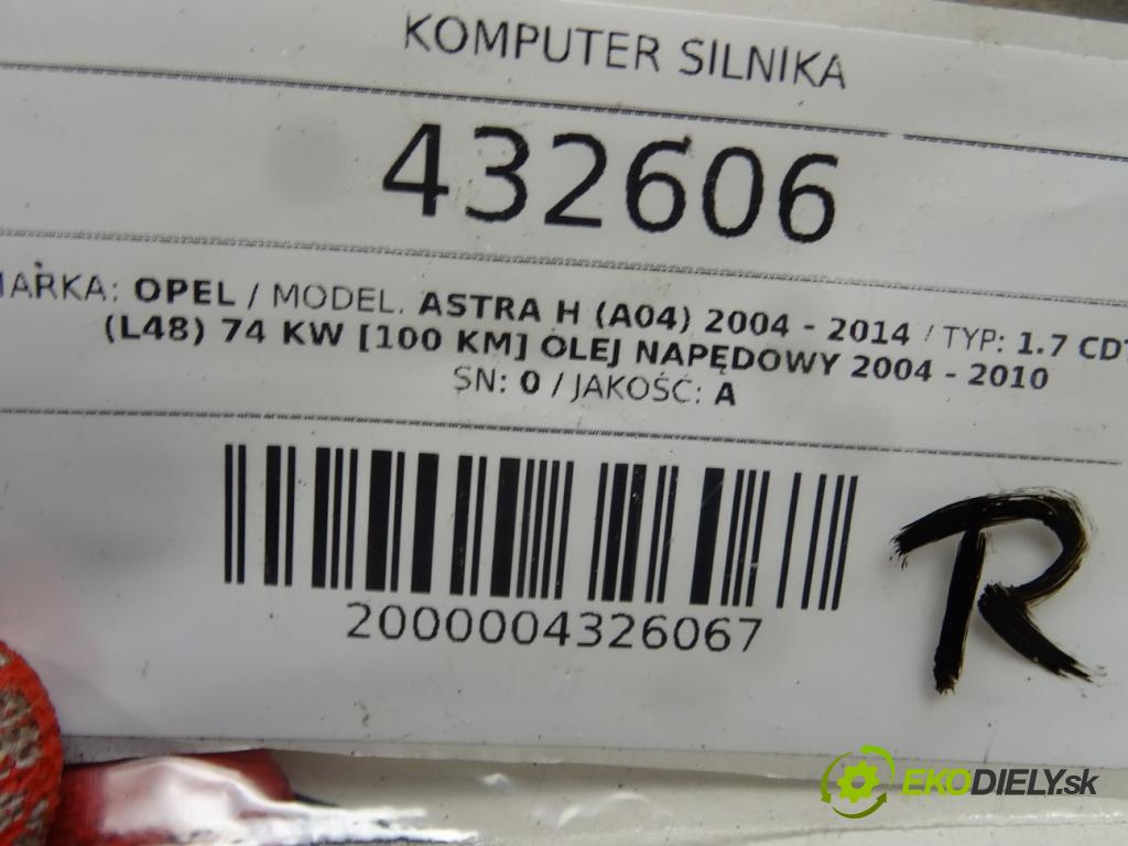 OPEL ASTRA H (A04) 2004 - 2014    1.7 CDTI (L48) 74 kW [100 KM] olej napędowy 2004 -  riadiaca jednotka Motor 0281011380 (Riadiace jednotky)