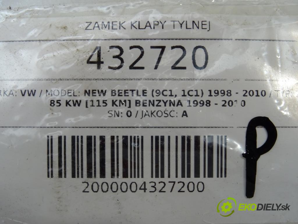 VW NEW BEETLE (9C1, 1C1) 1998 - 2010    2.0 85 kW [115 KM] benzyna 1998 - 2010  zámok dveří zadní část 1C0827505C