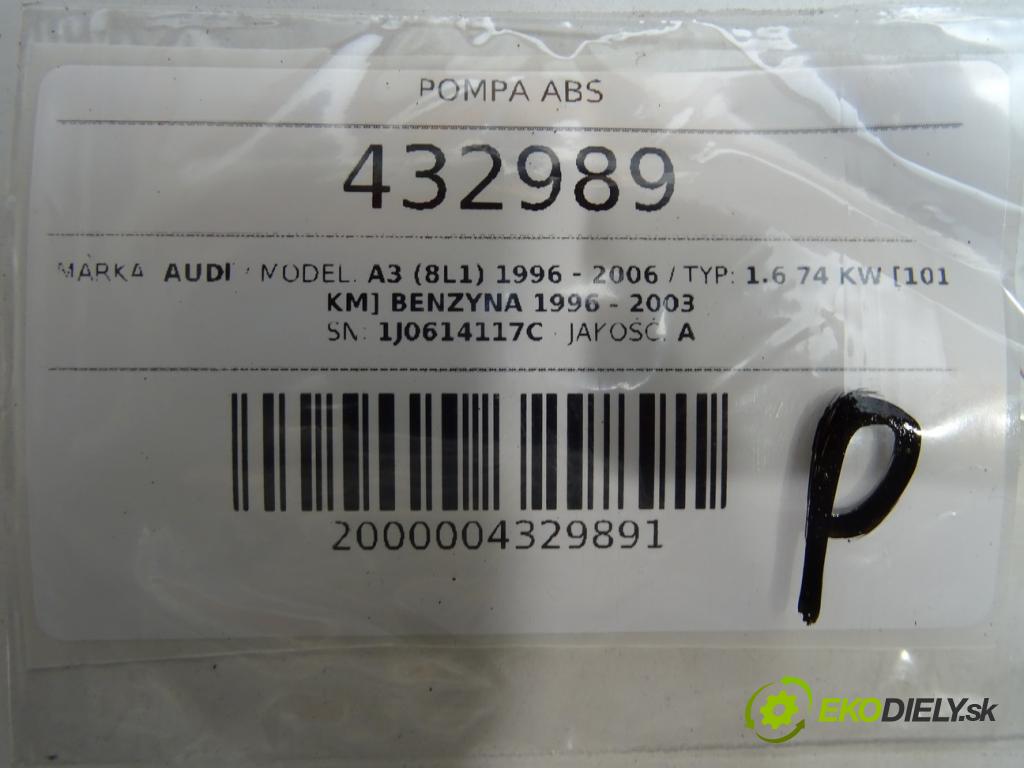 AUDI A3 (8L1) 1996 - 2006    1.6 74 kW [101 KM] benzyna 1996 - 2003  Pumpa ABS 1J0907379G (Pumpy ABS)