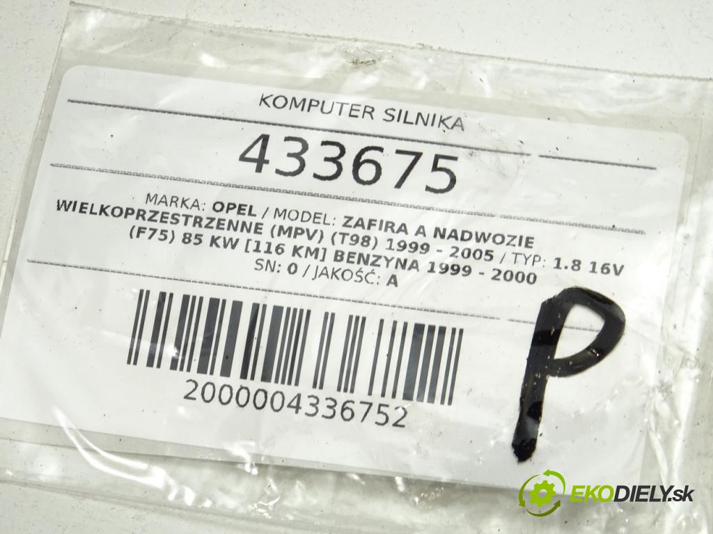 OPEL ZAFIRA A nadwozie wielkoprzestrzenne (MPV) (T98) 1999 - 2005    1.8 16V (F75) 85 kW [116 KM] benzyna 1999 - 2000  riadiaca jednotka Motor 90582539 (Riadiace jednotky)