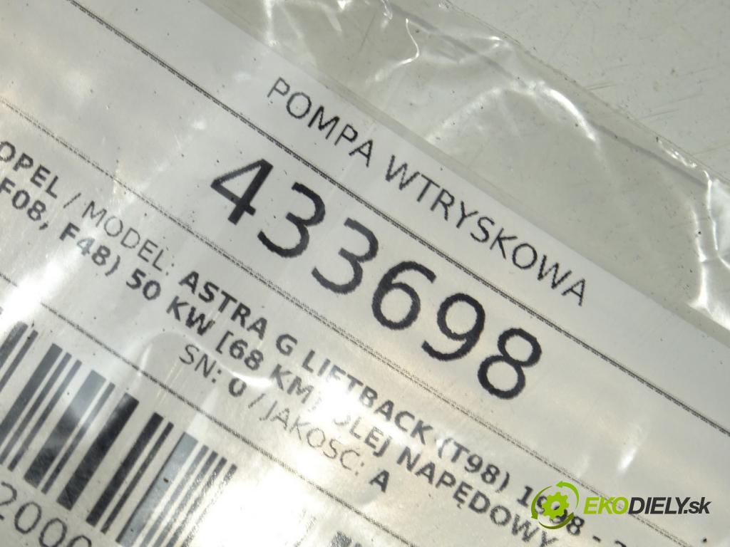 OPEL ASTRA G liftback (T98) 1998 - 2009    1.7 TD (F08, F48) 50 kW [68 KM] olej napędowy 1998  Pumpa vstrekovacia 0470004003 (Vstrekovacie čerpadlá)