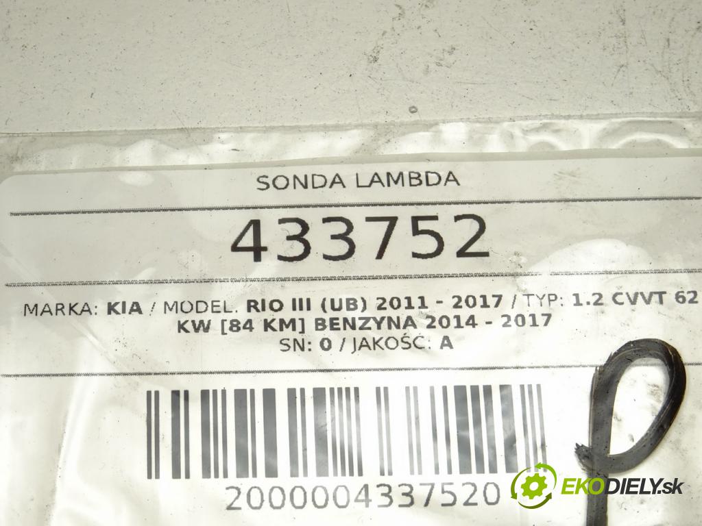 KIA RIO III (UB) 2011 - 2017    1.2 CVVT 62 kW [84 KM] benzyna 2014 - 2017  sonda lambda  (Lambda sondy)