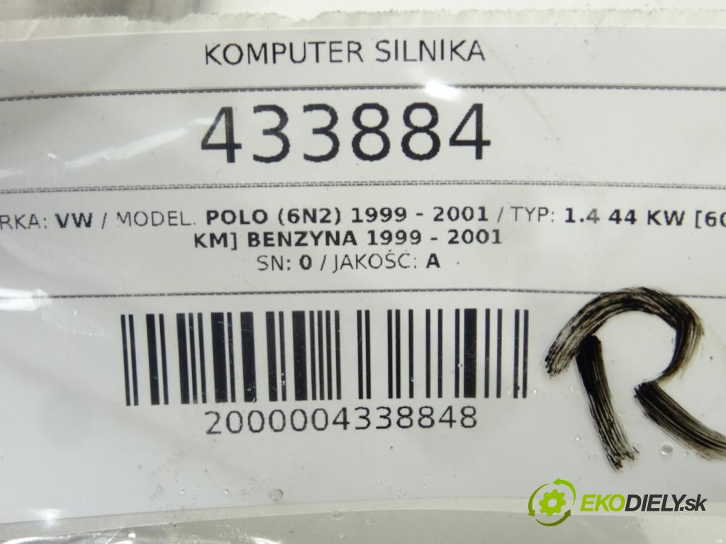 VW POLO (6N2) 1999 - 2001    1.4 44 kW [60 KM] benzyna 1999 - 2001  riadiaca jednotka Motor 030906032H (Riadiace jednotky)