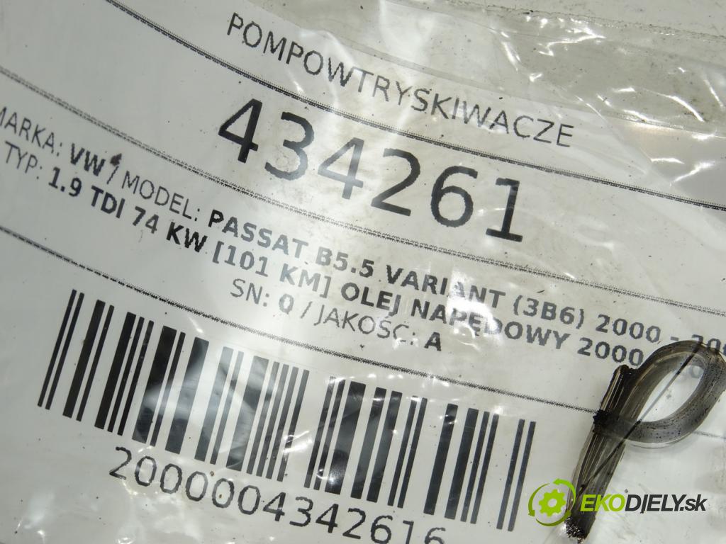 VW PASSAT B5.5 Variant (3B6) 2000 - 2005    1.9 TDI 74 kW [101 KM] olej napędowy 2000 - 2005  vstrekovače 0414720037 (Vstrekovače)