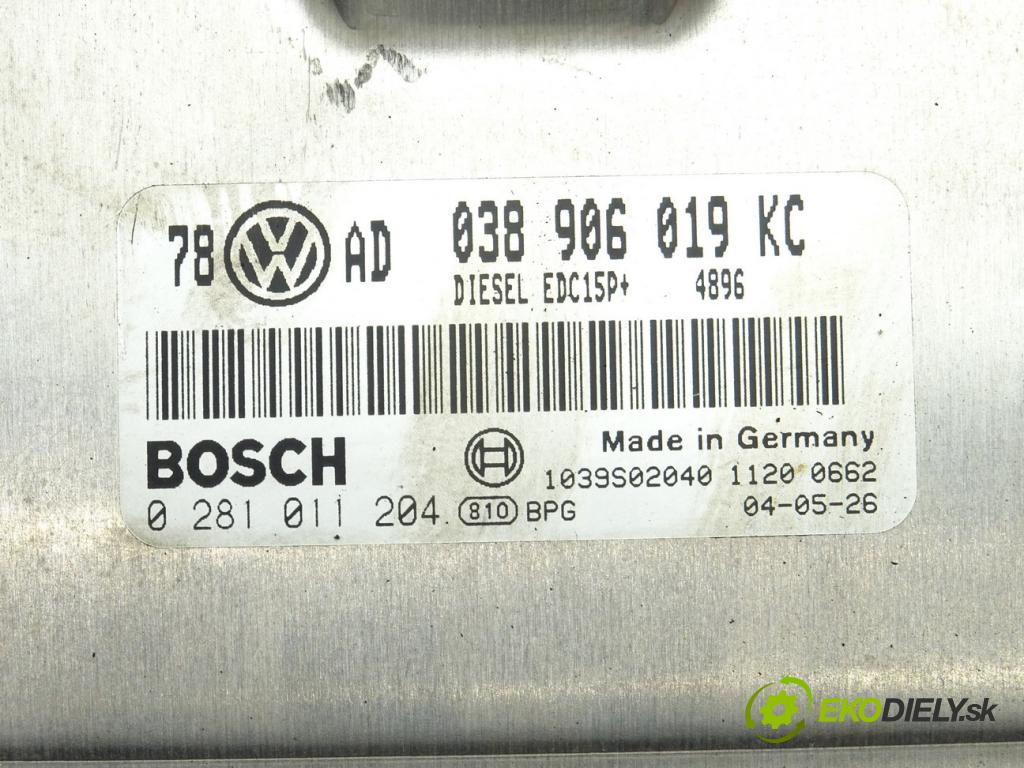 VW PASSAT B5.5 Variant (3B6) 2000 - 2005    1.9 TDI 74 kW [101 KM] olej napędowy 2000 - 2005  riadiaca jednotka Motor 038906019KC (Riadiace jednotky)