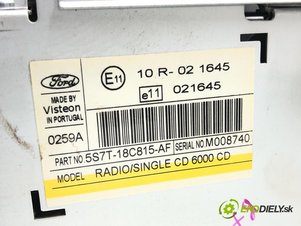 FORD MONDEO III (B5Y) 2000 - 2007    2.0 16V TDDi / TDCi 85 kW [115 KM] olej napędowy 2  RADIO 5S7T-18C815-AF (Audio zariadenia)