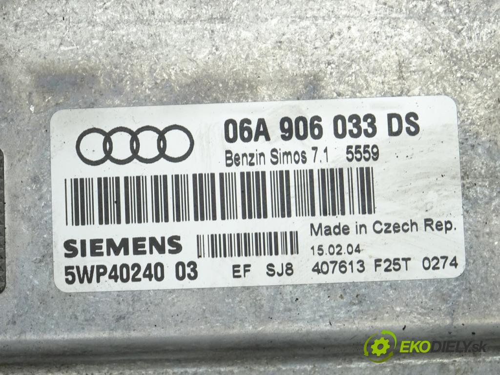 AUDI A3 (8P1) 2003 - 2013    1.6 75 kW [102 KM] benzyna 2003 - 2012  riadiaca jednotka Motor 06A906033DS (Riadiace jednotky)