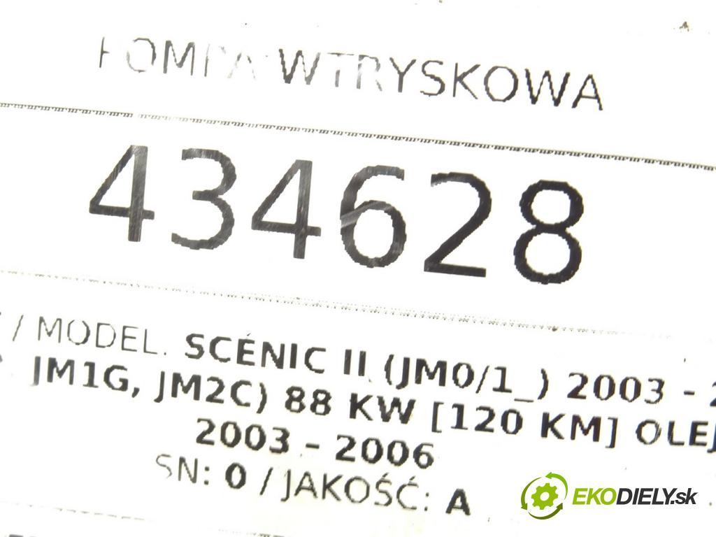 RENAULT SCÉNIC II (JM0/1_) 2003 - 2010    1.9 dCi (JM0G, JM12, JM1G, JM2C) 88 kW [120 KM] ol  Pumpa vstrekovacia 0445010075 (Vstrekovacie čerpadlá)