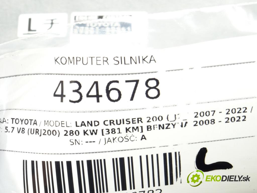 TOYOTA LAND CRUISER 200 (_J2_) 2007 - 2022    5.7 V8 (URJ200) 280 kW [381 KM] benzyna 2008 - 202  riadiaca jednotka Motor 89661-60G61 (Riadiace jednotky)