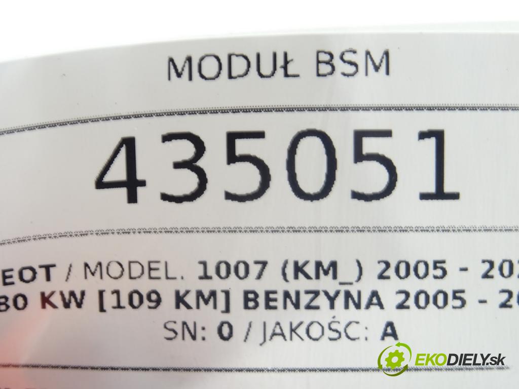 PEUGEOT 1007 (KM_) 2005 - 2022    1.6 16V 80 kW [109 KM] benzyna 2005 - 2022  Modul BSM 9650618480 (Ostatné)