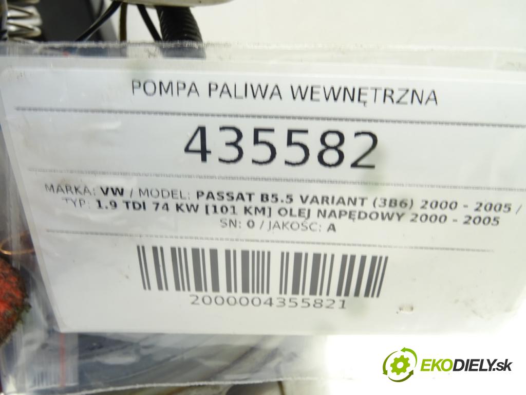 VW PASSAT B5.5 Variant (3B6) 2000 - 2005    1.9 TDI 74 kW [101 KM] olej napędowy 2000 - 2005  Pumpa paliva vnútorná  (Palivové pumpy, čerpadlá, plaváky)