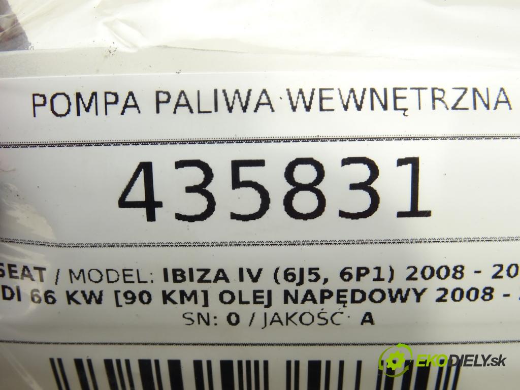 SEAT IBIZA IV (6J5, 6P1) 2008 - 2017    1.9 TDI 66 kW [90 KM] olej napędowy 2008 - 2010  Pumpa paliva vnútorná 6R0919050 (Palivové pumpy, čerpadlá, plaváky)