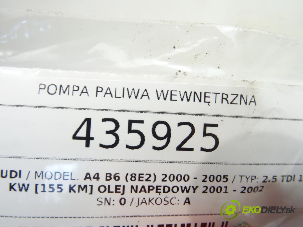 AUDI A4 B6 (8E2) 2000 - 2005    2.5 TDI 114 kW [155 KM] olej napędowy 2001 - 2002  Pumpa paliva vnútorná  (Palivové pumpy, čerpadlá, plaváky)