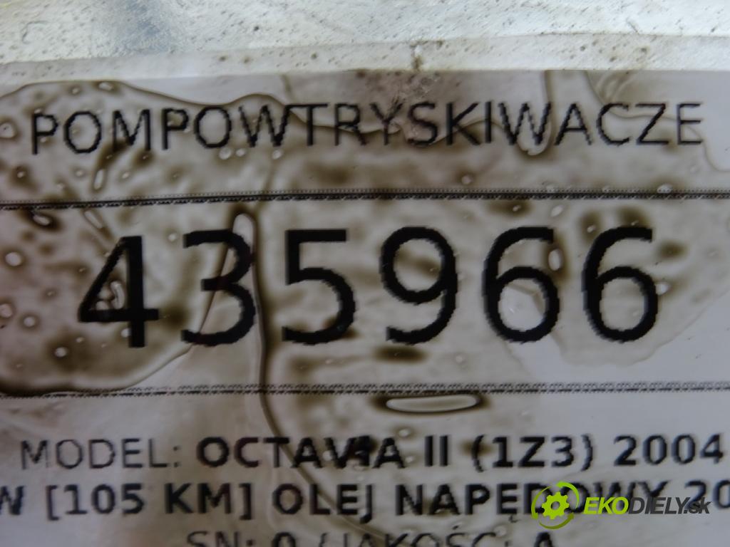 SKODA OCTAVIA II (1Z3) 2004 - 2013    1.9 TDI 77 kW [105 KM] olej napędowy 2004 - 2010  vstrekovače 038130073AG (Vstrekovače)