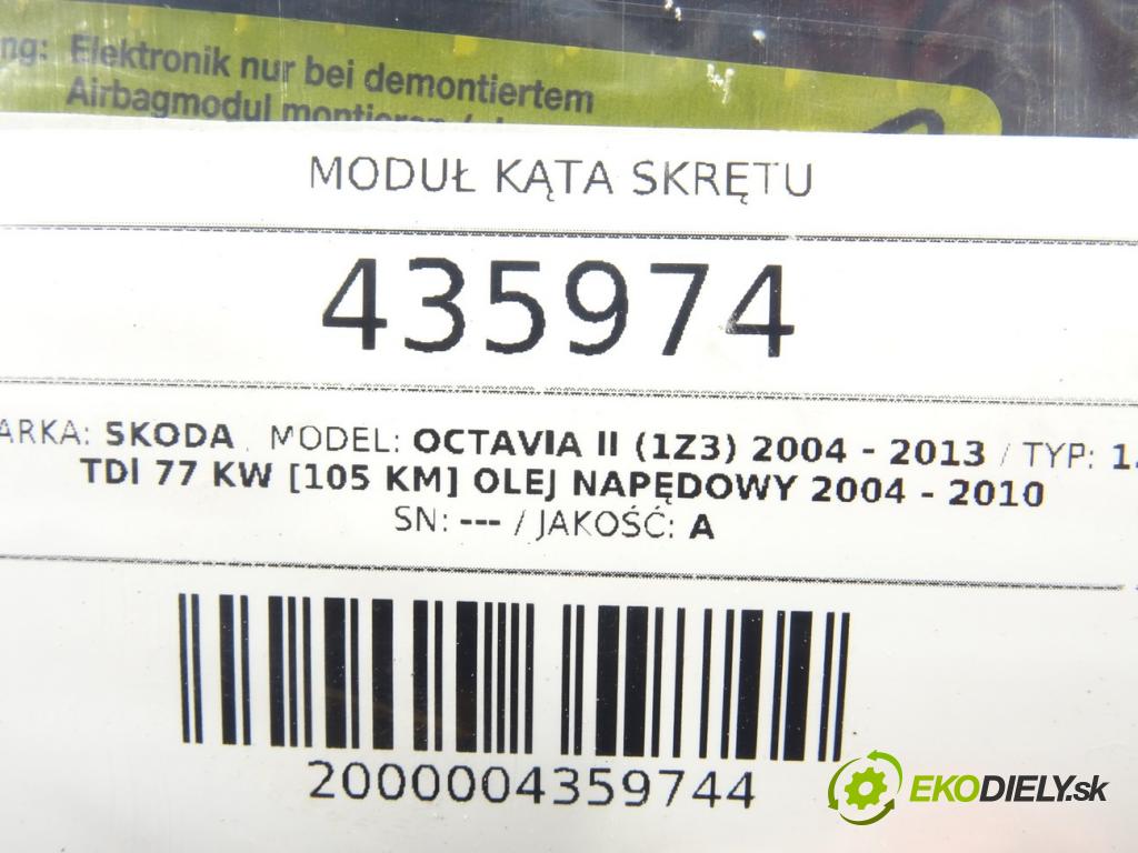 SKODA OCTAVIA II (1Z3) 2004 - 2013    1.9 TDI 77 kW [105 KM] olej napędowy 2004 - 2010  Modul uhlu uhlu 1K0953549G (Ostatné)