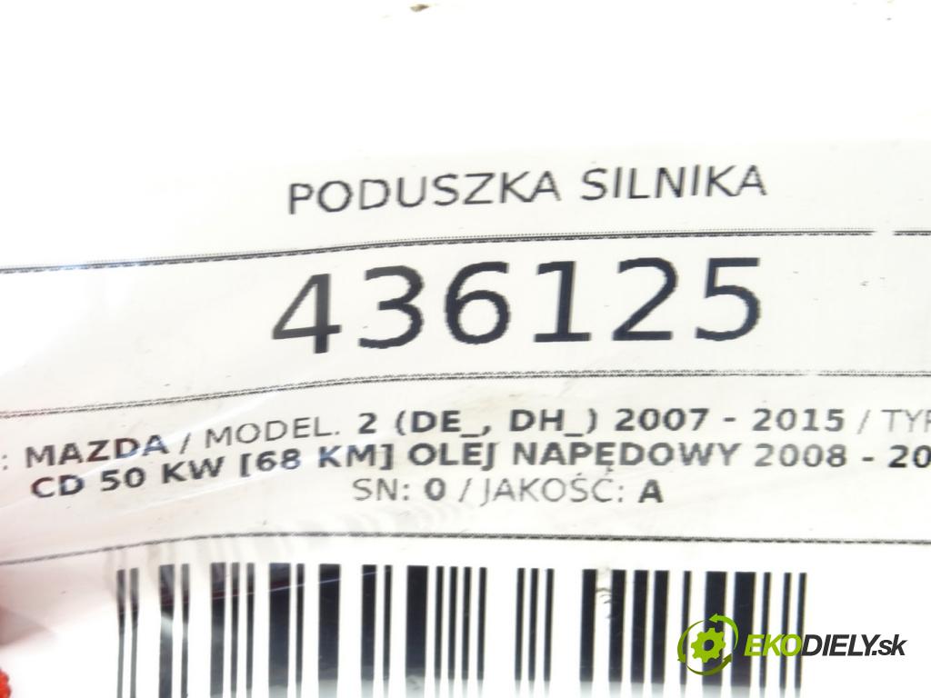 MAZDA 2 (DE_, DH_) 2007 - 2015    1.4 MZR-CD 50 kW [68 KM] olej napędowy 2008 - 2015  AirBag Motor  (Držiaky motora)