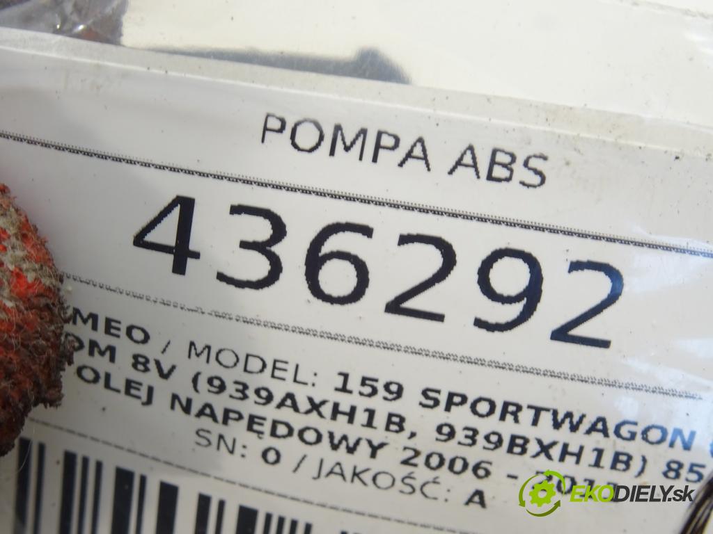 ALFA ROMEO 159 Sportwagon (939_) 2005 - 2012    1.9 JTDM 8V (939AXH1B, 939BXH1B) 85 kW [115 KM] ol  Pumpa ABS 51812265 (Pumpy ABS)