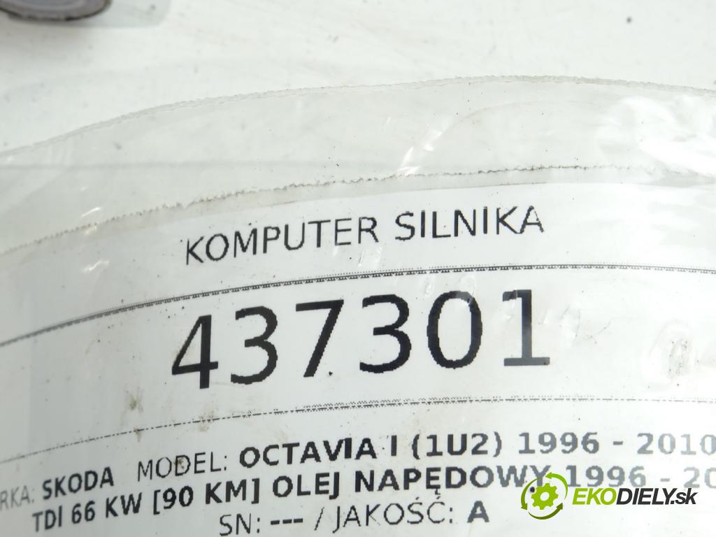 SKODA OCTAVIA I (1U2) 1996 - 2010    1.9 TDI 66 kW [90 KM] olej napędowy 1996 - 2010  riadiaca jednotka Motor 038906018GM (Riadiace jednotky)