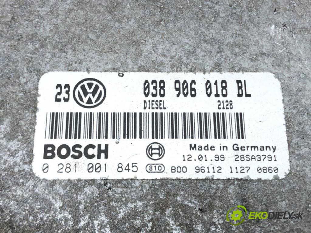 VW BORA I (1J2) 1998 - 2013    1.9 TDI 66 kW [90 KM] olej napędowy 1998 - 2005  riadiaca jednotka Motor 038906018BL (Riadiace jednotky)