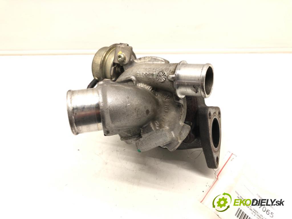 TOYOTA YARIS (_P9_) 2005 - 2014    1.4 D-4D (NLP90_) 66 kW [90 KM] olej napędowy 2005  Turbodúchadlo,turbo 17201-0N030 (Turbodúchadlá (kompletné))