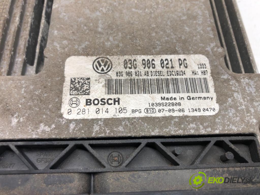 SEAT ALTEA (5P1) 2004 - 2022    1.9 TDI 77 kW [105 KM] olej napędowy 2004 - 2022  řídící jednotka motora 03G906021PG (Řídící jednotky)