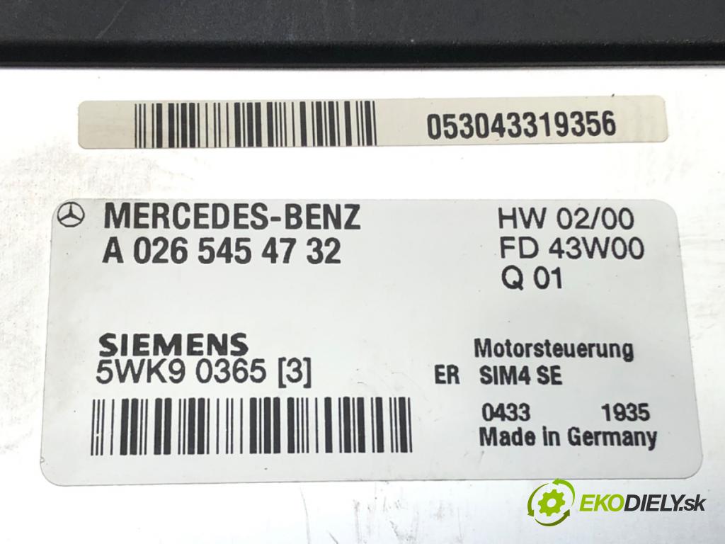 MERCEDES-BENZ KLASA C (W203) 2000 - 2007    C 180 (203.035) 95 kW [129 KM] benzyna 2000 - 2002  řídící jednotka motora A0265454732 (Řídící jednotky)