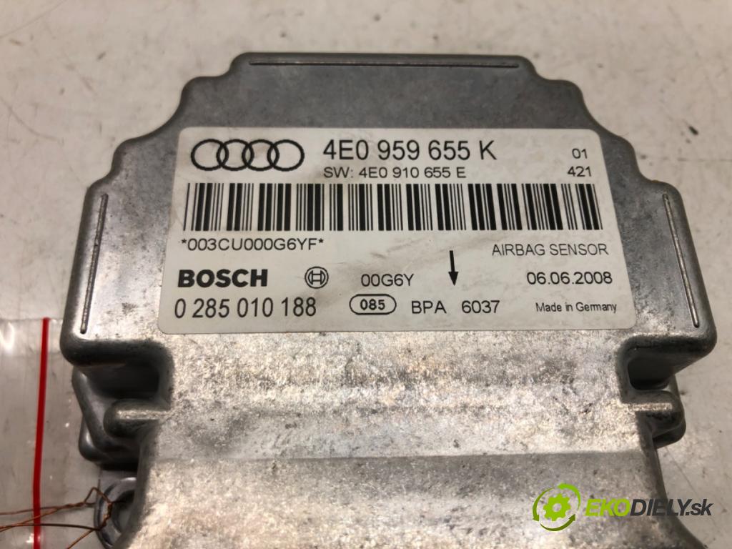 AUDI A8 D3 (4E2, 4E8) 2002 - 2010    S8 quattro 331 kW [450 KM] benzyna 2006 - 2010  senzor airbag 4E0959655K (Snímače)