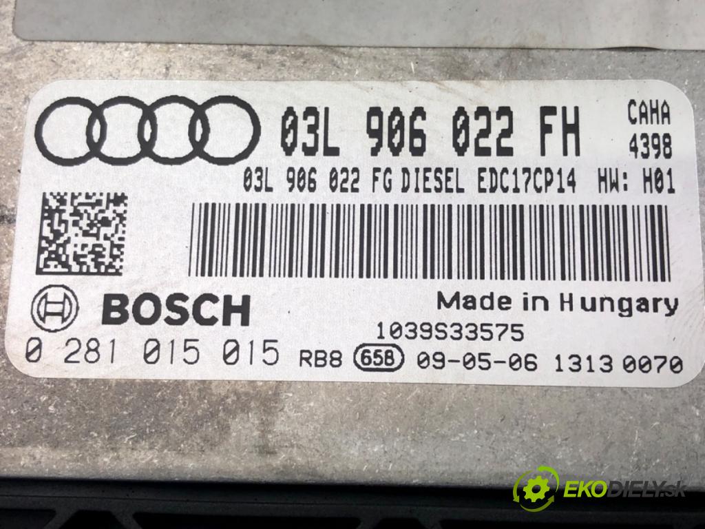 AUDI A6 C6 Avant (4F5) 2004 - 2011    2.0 TDI 125 kW [170 KM] olej napędowy 2008 - 2011  řídící jednotka motora 03L906022FH (Řídící jednotky)