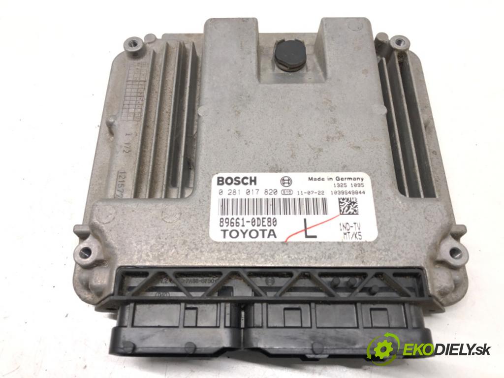 TOYOTA YARIS (_P13_) 2010 - 2022    1.4 D (NLP130_) 66 kW [90 KM] olej napędowy 2011 -  řídící jednotka motora 0281017820 (Řídící jednotky)