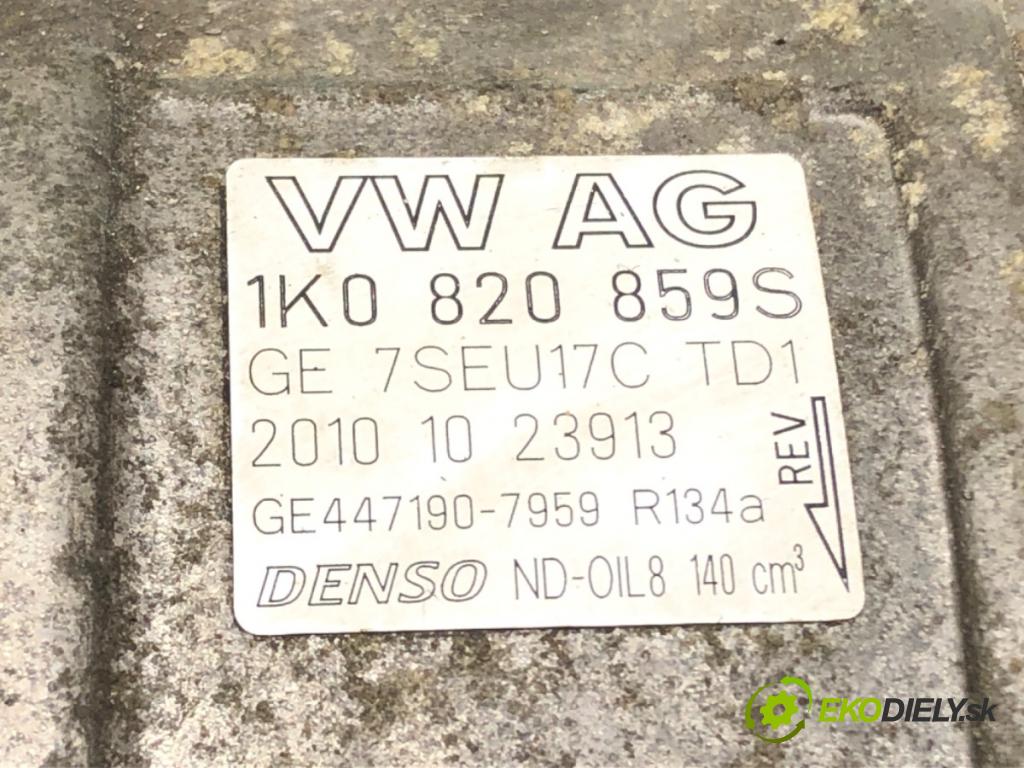 VW GOLF V (1K1) 2003 - 2010    1.9 TDI 66 kW [90 KM] olej napędowy 2004 - 2008  Kompresor klimatizácie 1K0820859S (Kompresory klimatizácie)