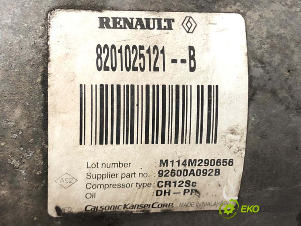 RENAULT FLUENCE (L3_) 2010 - 2022    1.6 16V (L304, L305, L30H) 82 kW [111 KM] benzyna   Kompresor klimatizácie 8201025121B (Kompresory klimatizácie)