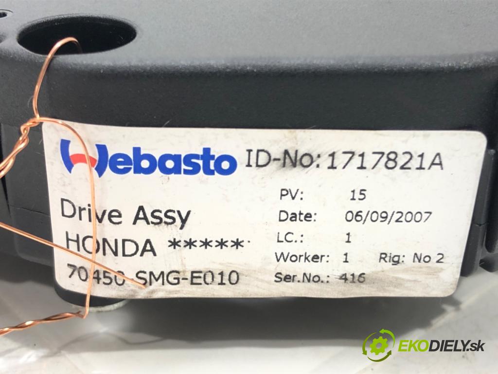 HONDA CR-V III (RE_) 2006 - 2022    2.0 i-VTEC (RE5, RE1) 110 kW [150 KM] benzyna 2007 - 2012  motorek střešního okna 70450-SMG-E010 (Motorky ovládání střešního okna)