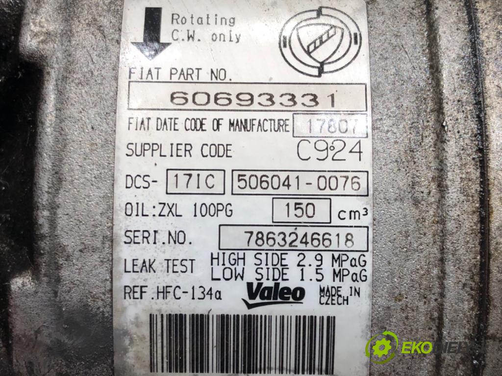ALFA ROMEO 159 (939_) 2005 - 2012    1.9 JTDM 16V (939AXC1B, 939AXC12) 110 kW [150 KM] olej napędowy 2005 - 2011  kompresor klimatizace 60693331 (Kompresory)