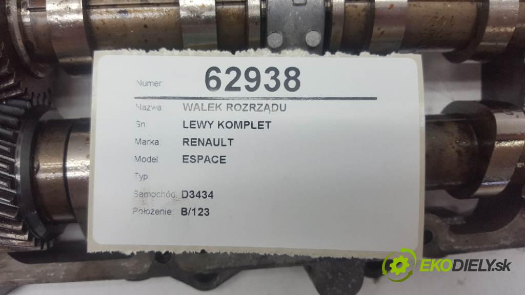 RENAULT ESPACE  2004 130kW            2958 vačka vačkový hřídel LEWY KOMPLET (Vačkové hriadele)